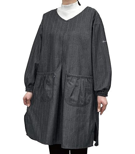 Amazon｜無印良品 着脱しやすい 割烹着 ダークグレー フリーサイズ